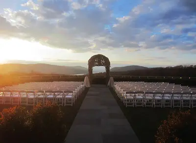 The Garrison ceremony lawn at sunset